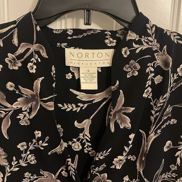 Norton‎ McNaughton Woman’s S  Shift Dress Multicolor Black Floral Maxi belted - Picture 6 of 13